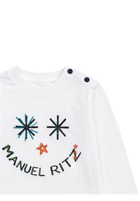 T-shirt neonato bianca in cotone Manuel Ritz | 4479BIANCO